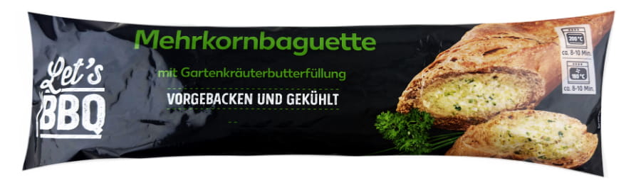 Mehrkornbaguette Mit Gartenkräuterbutterfüllung Zum Fertigbacken 175g