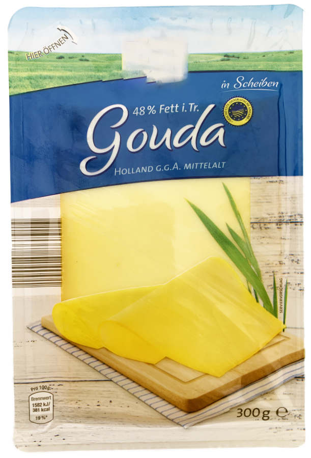 Gouda Holland Mittelalt in Scheiben 300g