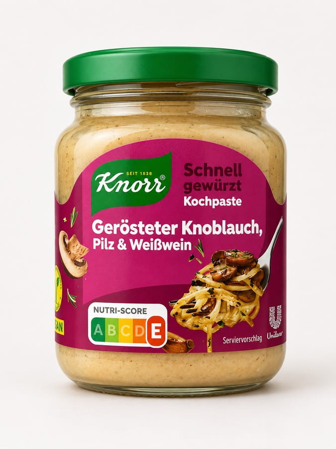 Kochpaste gerösteter Knoblauch Pilz und Weißwein im Glas 165g