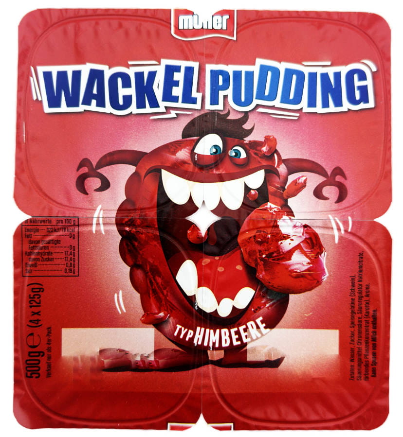 Müller Wackelpudding Himbeere 4er 500g