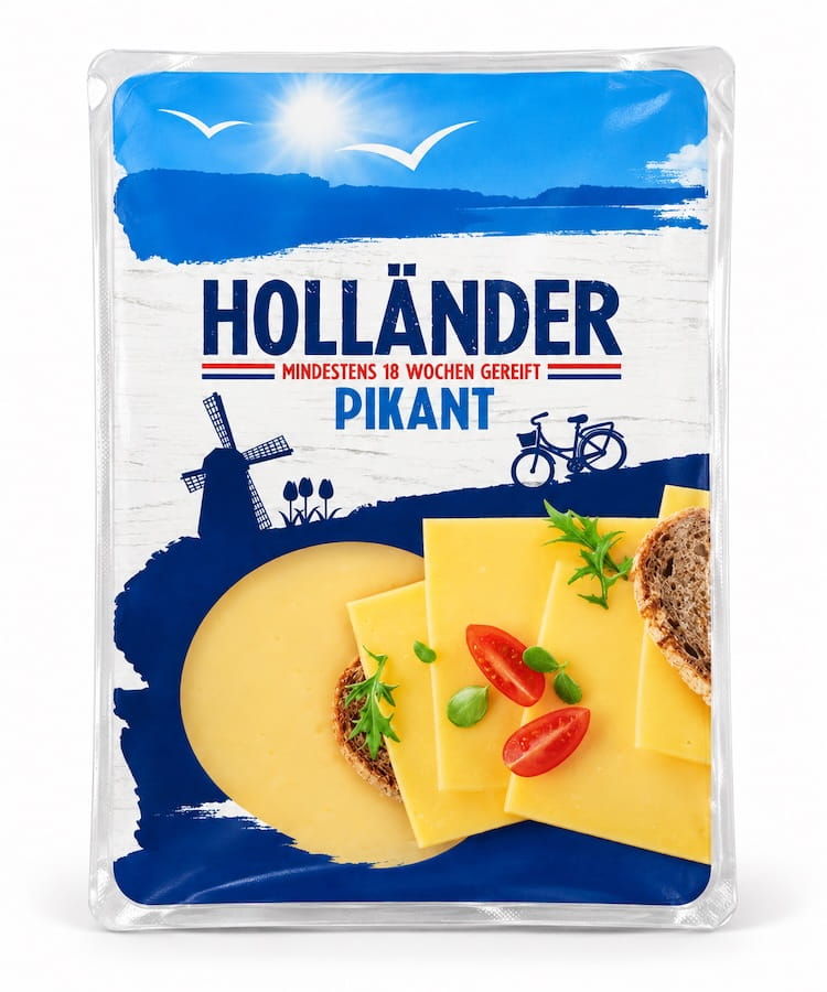 Gouda Holland Pikant in Scheiben 125g 