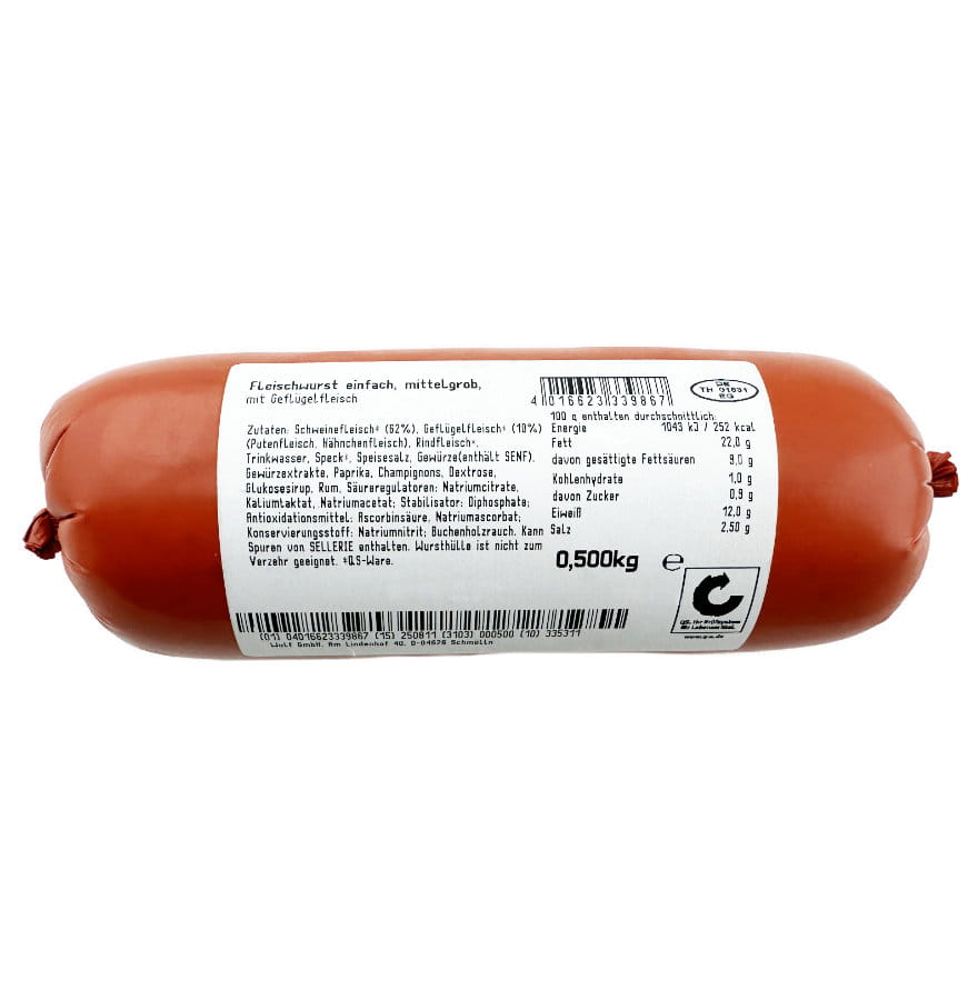 Fleischwurst mittelgrob 500g