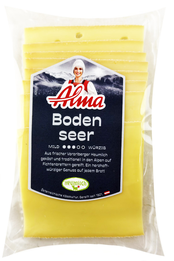 Alma Bodenseer Heumilchkäse Mild Würzig In Scheiben 125g