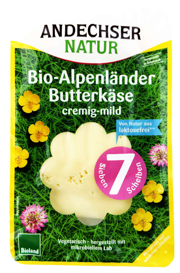 Andechser Natur BIO Alpenländer Butterkäse In Scheiben 150g