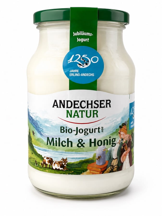 Andechser Natur BIO Jogurt Milch und Honig im Glas 500g
