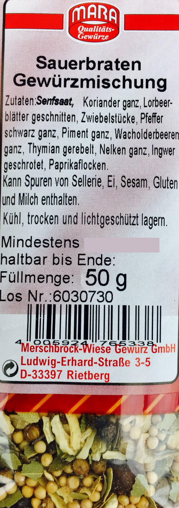 Sauerbraten Gewürzmischung 50g