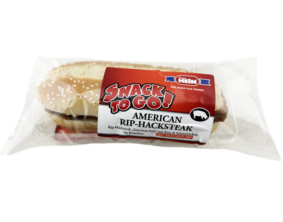 American Rip Hacksteak Im Brötchen Mit Käse Ketchup Dip 190g