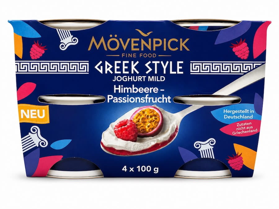 Mövenpick Klein Und Fein Greek Style Himbeere Passionsfrucht 4er 400g