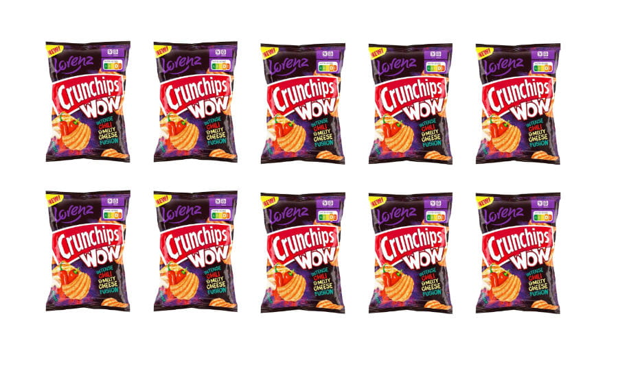 10x Crunchips Wow Intense Chili & Melty Cheese Fusion 110g