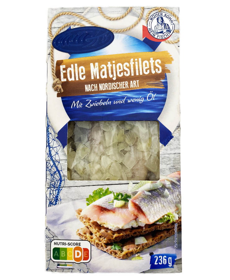 Edle Matjesfilets mariniert mit Zwiebeln 236g