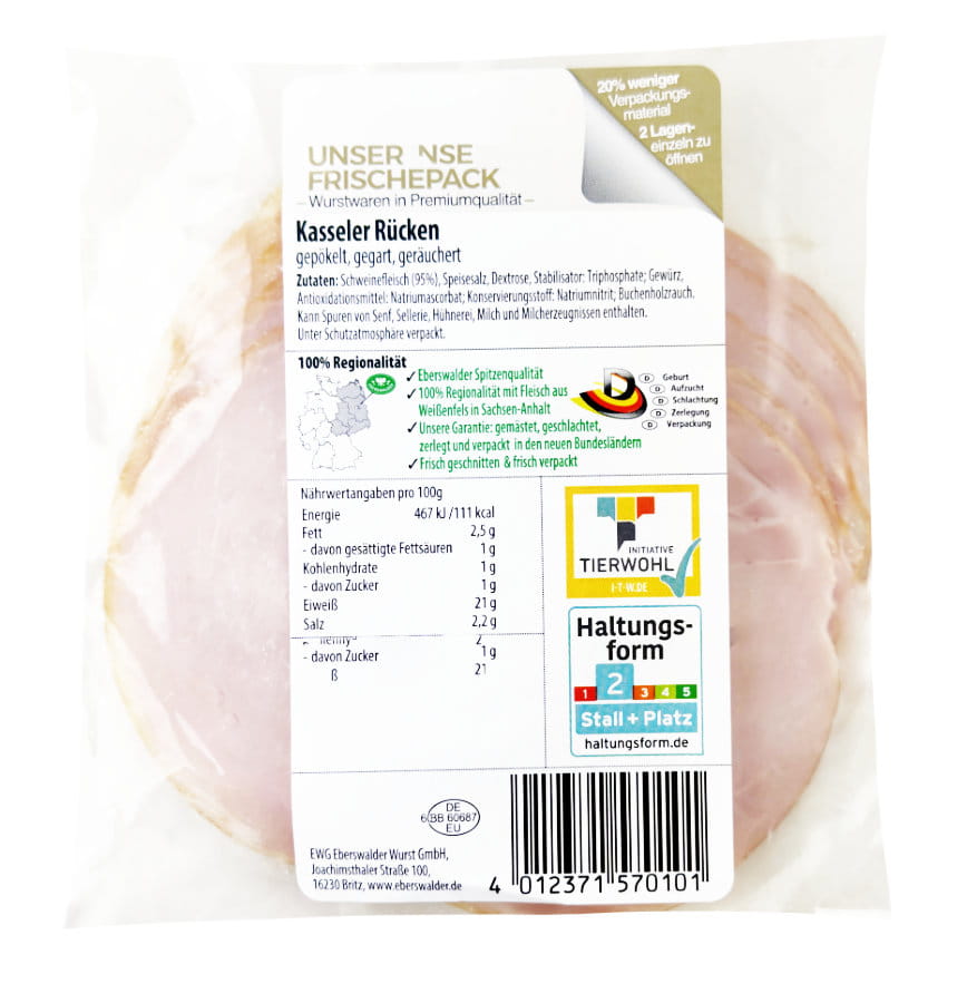 Eberswalder Kasseler Rücken In Scheiben 100g