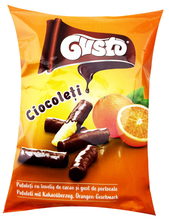 Aromatisierter Maissnack Orange Mit Schokoüberzug 50g