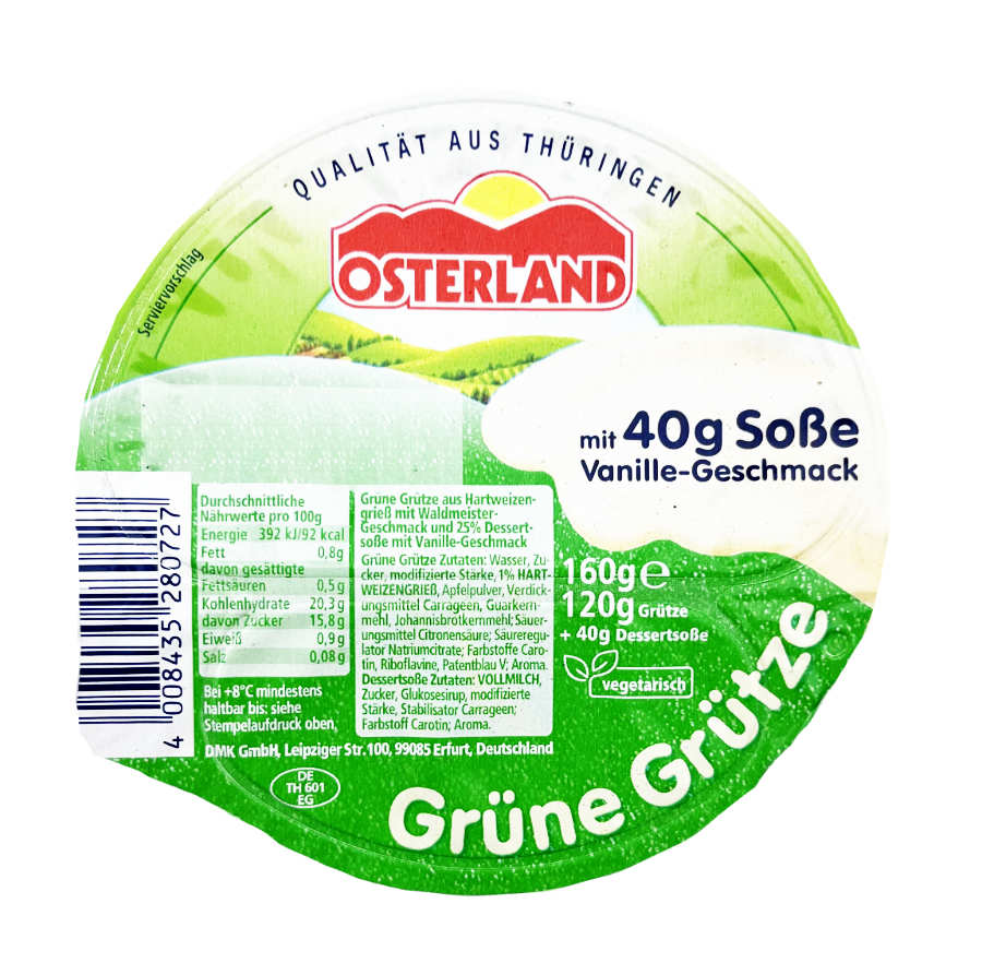Osterland Grüne Grütze mit Vanillesoße 160g