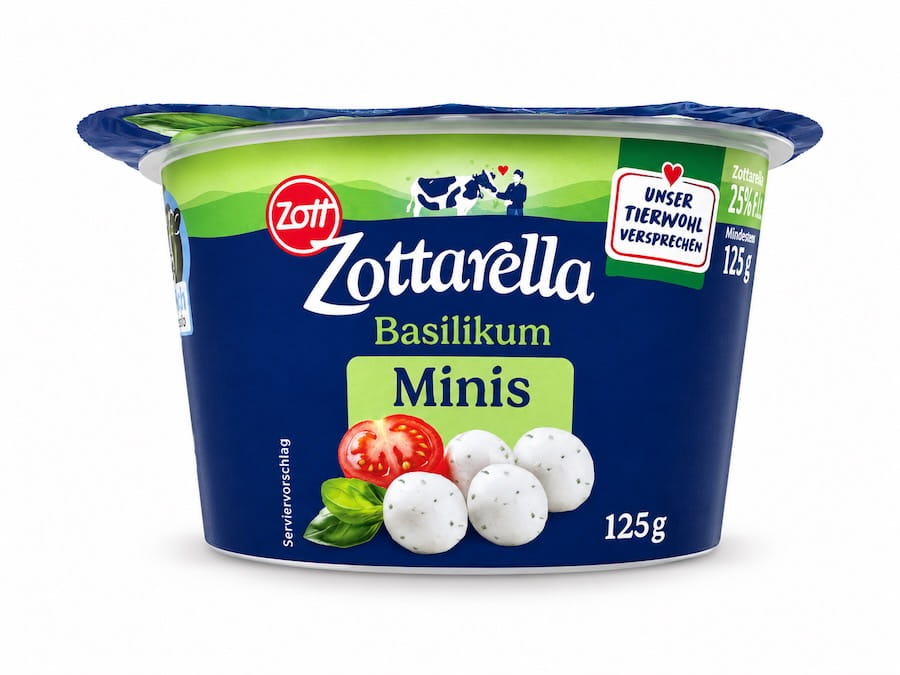 Zottarella Mini Mozzarella Basilikum 125g