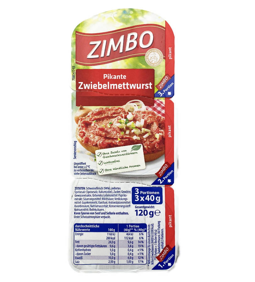 Zimbo Pikante Zwiebelmettwurst 3er 120g