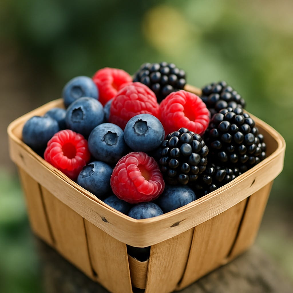 Beerenobst im Fokus: Heidelbeeren, Himbeeren und Brombeeren – Anbau, Ernte, Verwendung & Rezepte Beerenobst im Fokus: Heidelbeeren, Himbeeren und Brombeeren – Anbau, Ernte, Verwendung & Rezepte