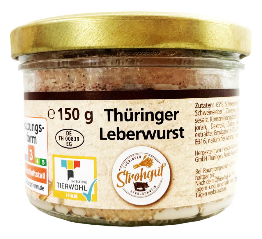 Thüringer Leberwurst Vom Strohschwein Im Glas 150g