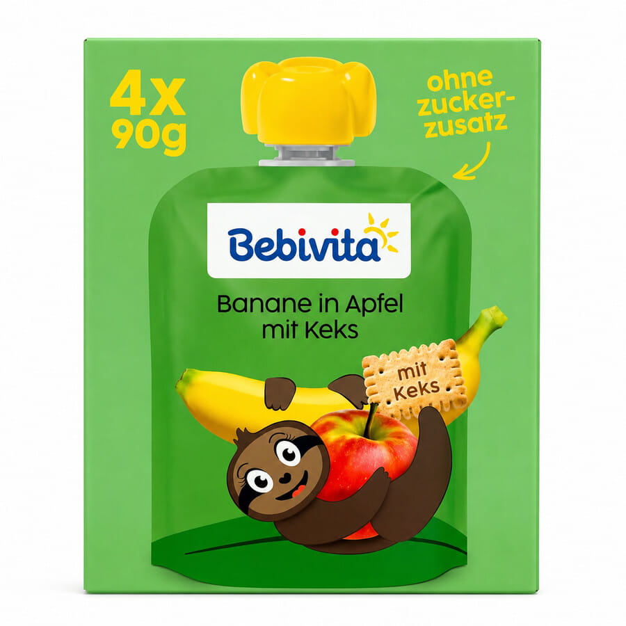 Bebivita Banane in Apfel mit Keks 4er 360g