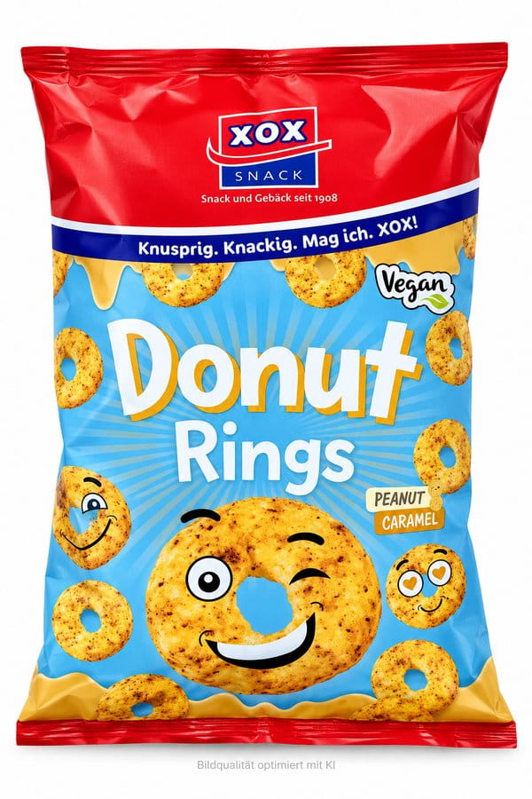 XOX Donut Rings Erdnuss Karamell Vegan 110g 