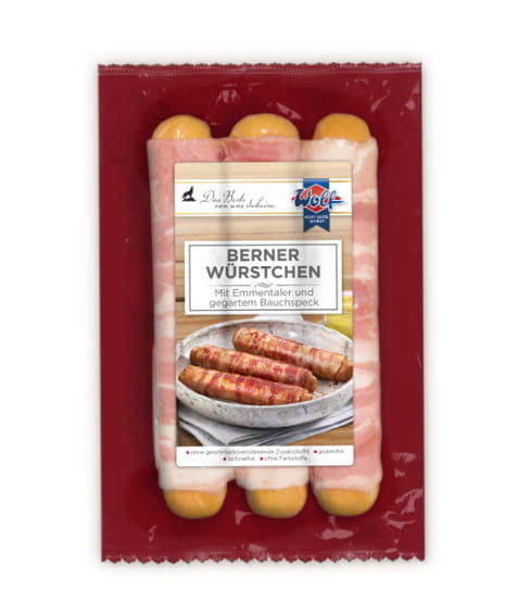 Wolf Berner Würstchen Mit Bauchspeck Und Käse 3er 250g