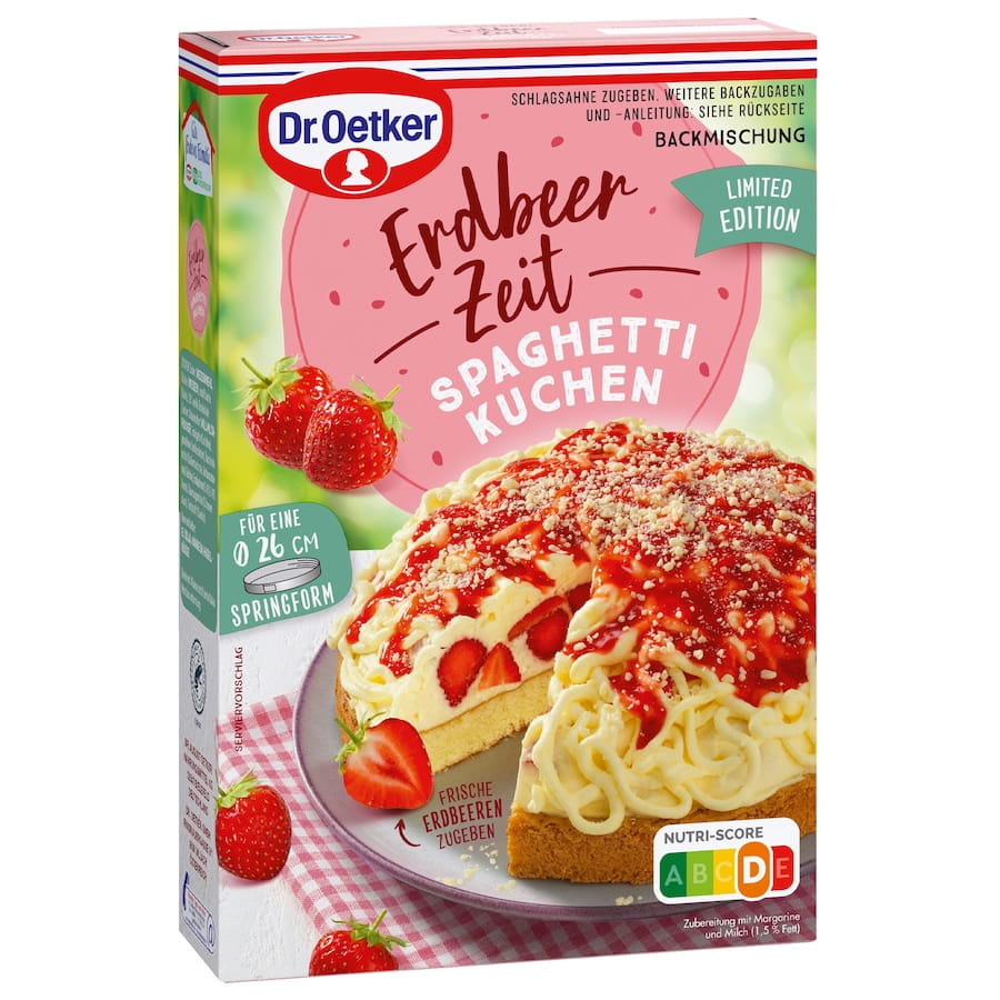 Dr. Oetker® Backmischung Erdbeerzeit Spaghetti Kuchen 335g