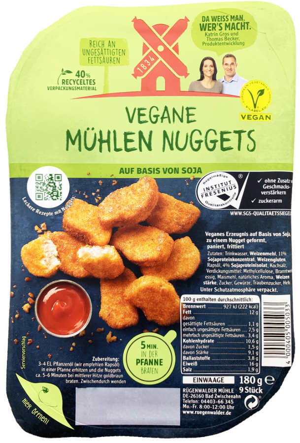 Rügenwalder Vegane Mühlen Nuggets 180g