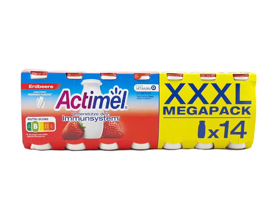 Danone Actimel Erdbeere Megasparpack XXXL14 Stück 1400g