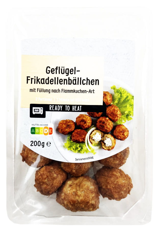 Geflügel Frikadellenbällchen mit Füllung nach Flammkuchen Art 200g