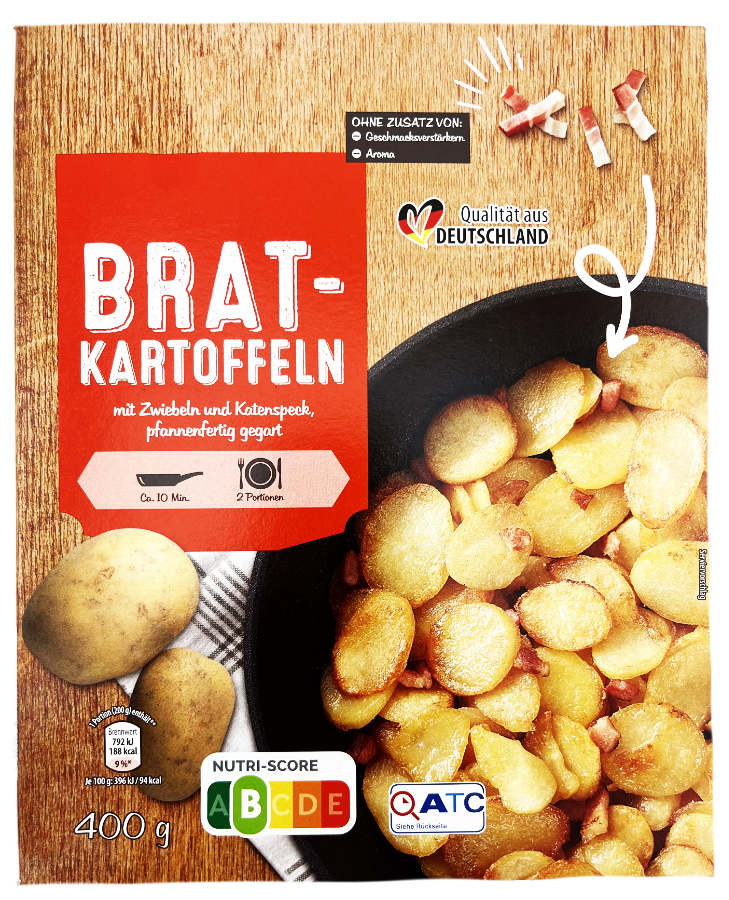 Bratkartoffeln Mit Zwiebeln Und Katenspeck 400g