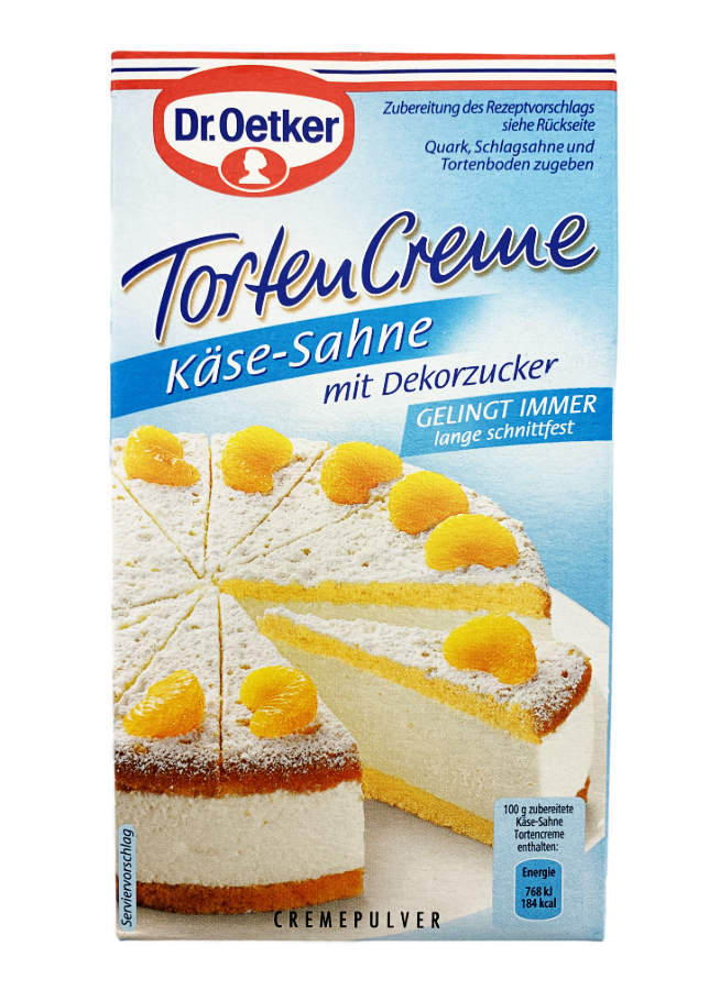 Dr. Oetker Tortencreme Käse-Sahne mit Dekorzucker 130g