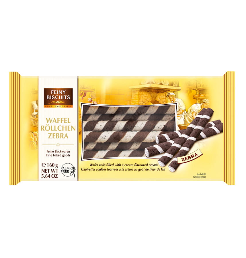 Waffelröllchen Zebra 160g