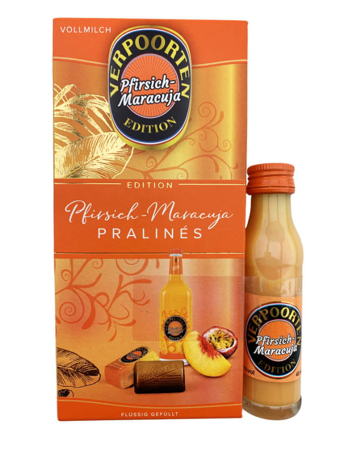 Verpoorten Pfirsich Maracuja Pralinen mit Flasche 120g