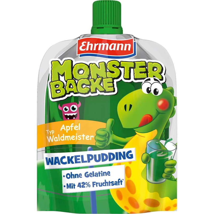 Ehrmann Monsterbacke Wackelpudding Apfel Typ Waldmeister 90g