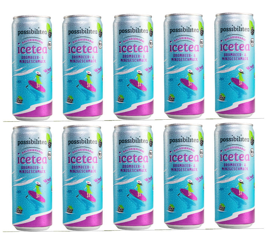 10x Possibilitea Eistee Brombeer Minze 330ml