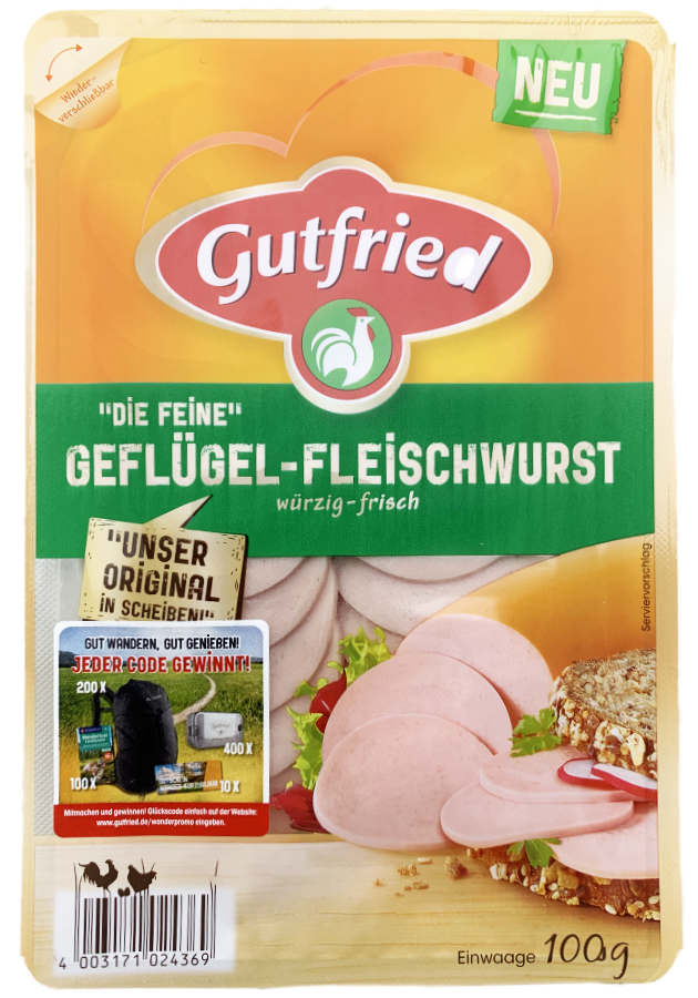 Gutfried Die feine Geflügel Fleischwurst 100g