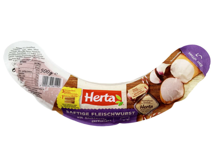 Herta saftige Fleischwurst mit Knoblauch XXL 500g