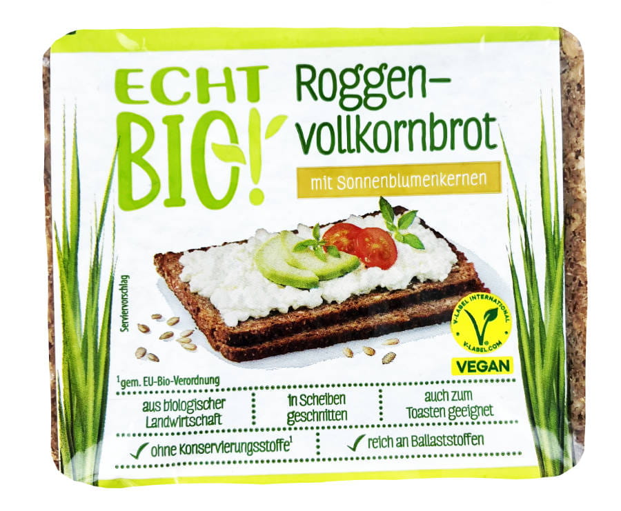 BIO Roggenvollkornbrot Mit Sonnenblumenkernen 500g
