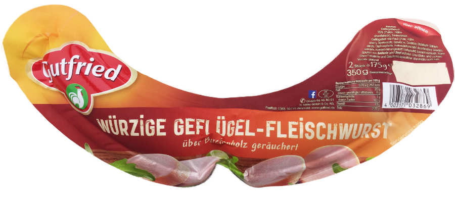 Gutfried Geflügel Fleischwurst Geräuchert 350g