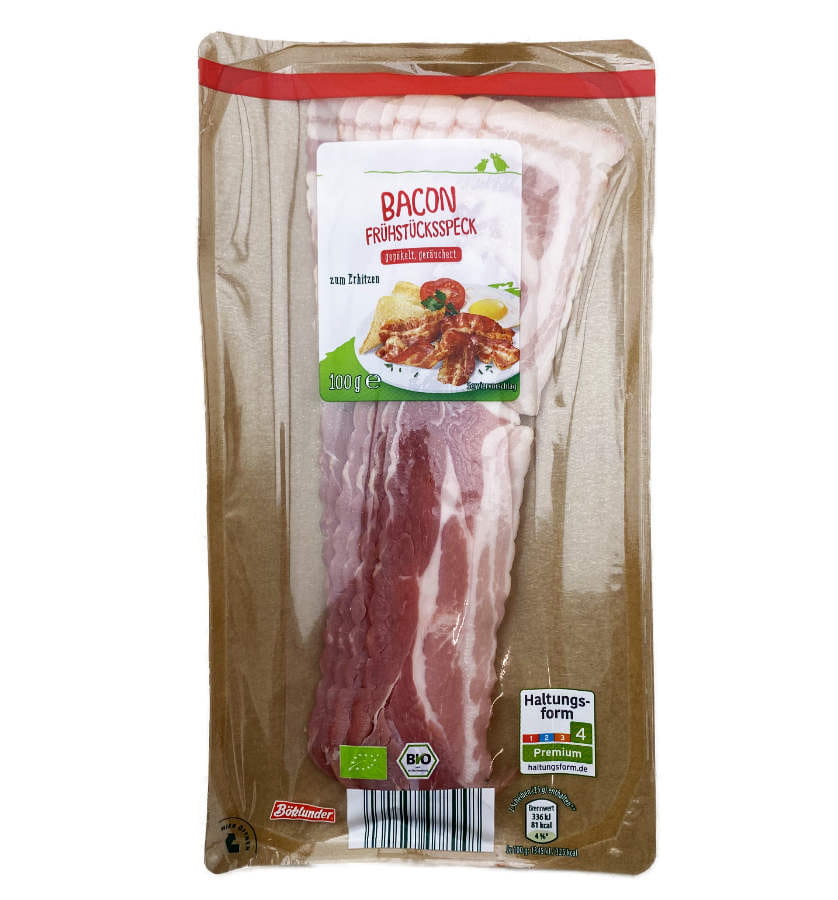 Frühstücksspeck Bacon in Scheiben 100g