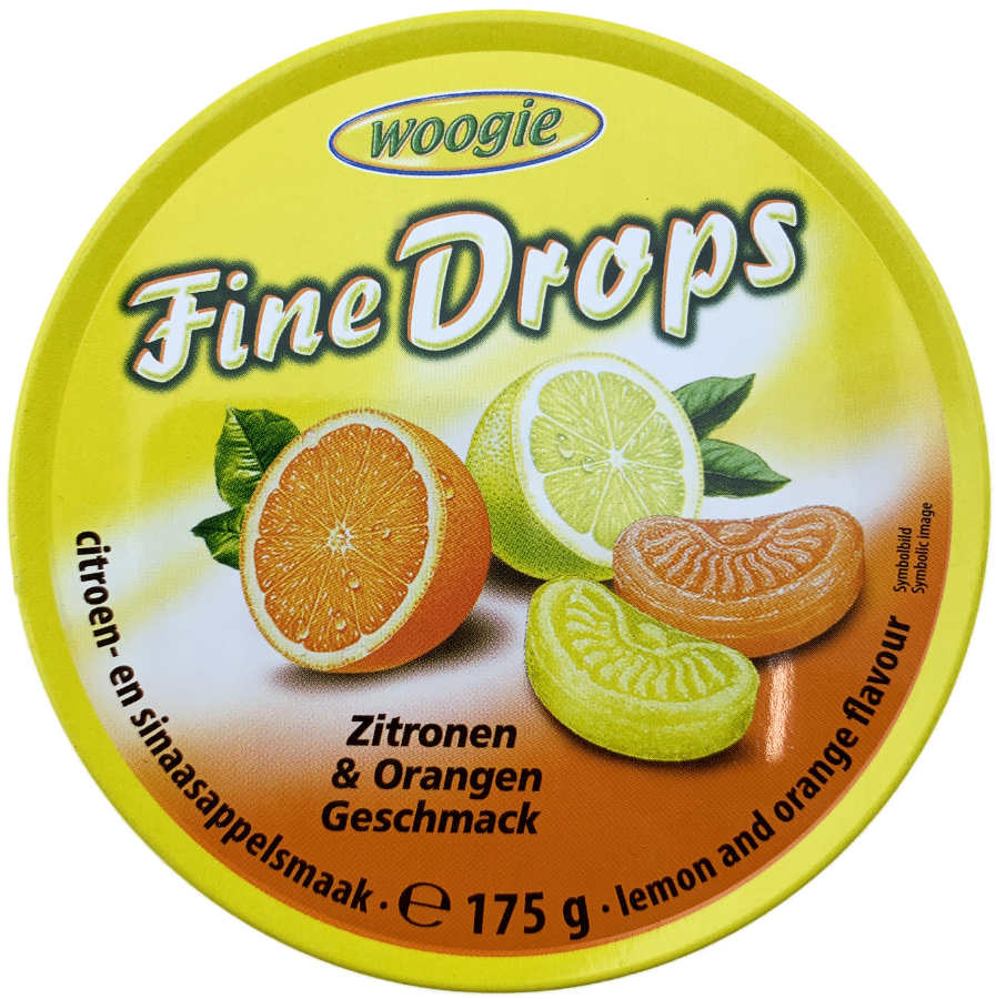 Woogie Fine Drops Zitronen und Orangen Geschmack 175g