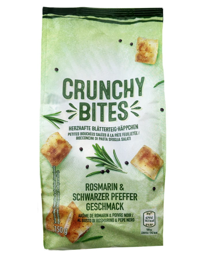 Crunchy Bites Blätterteighäppchen Mit Rosmarin Schwarzer Pfeffergeschmack 150g