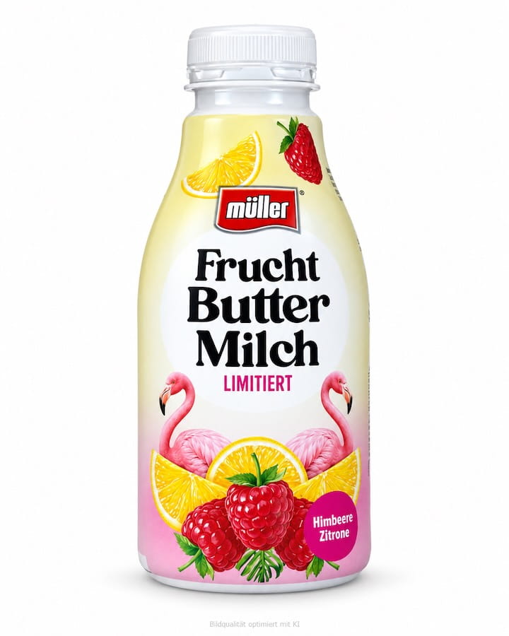 Müller Frucht Buttermilch Himbeere Zitrone 500g