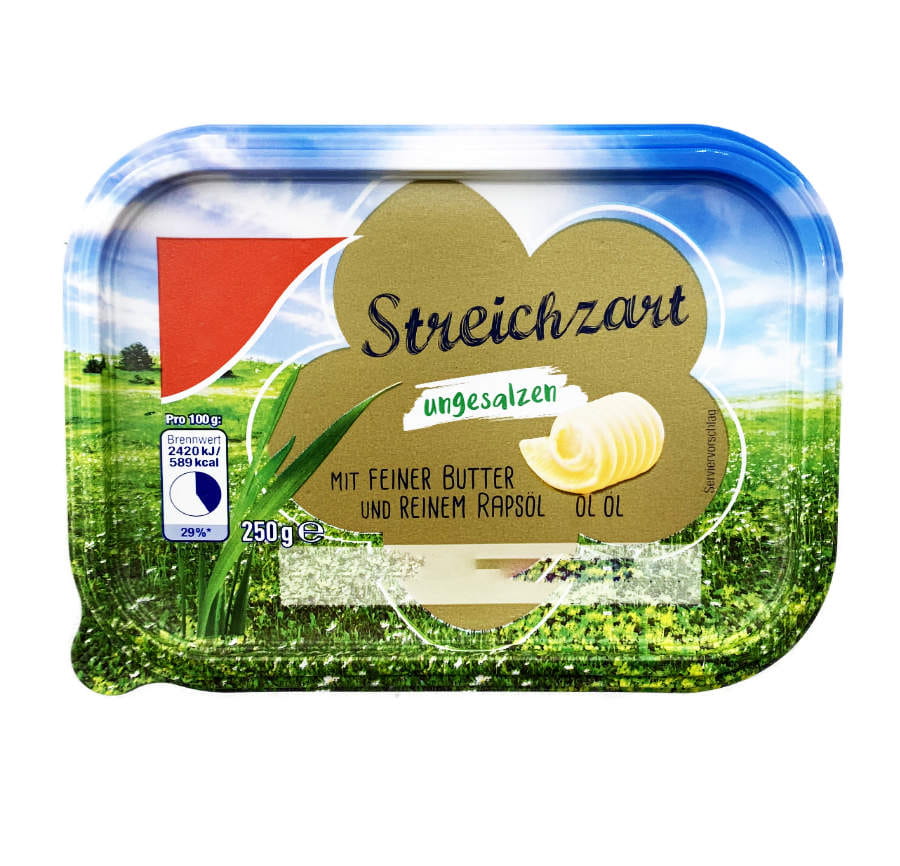 Streichzart ungesalzen mit feiner Butter und reinem Rapsöl 250g