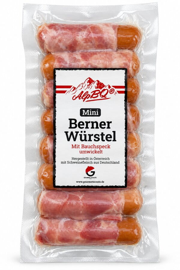 Mini Berner Würstel Mit Bauchspeck Umwickelt 8er 250g