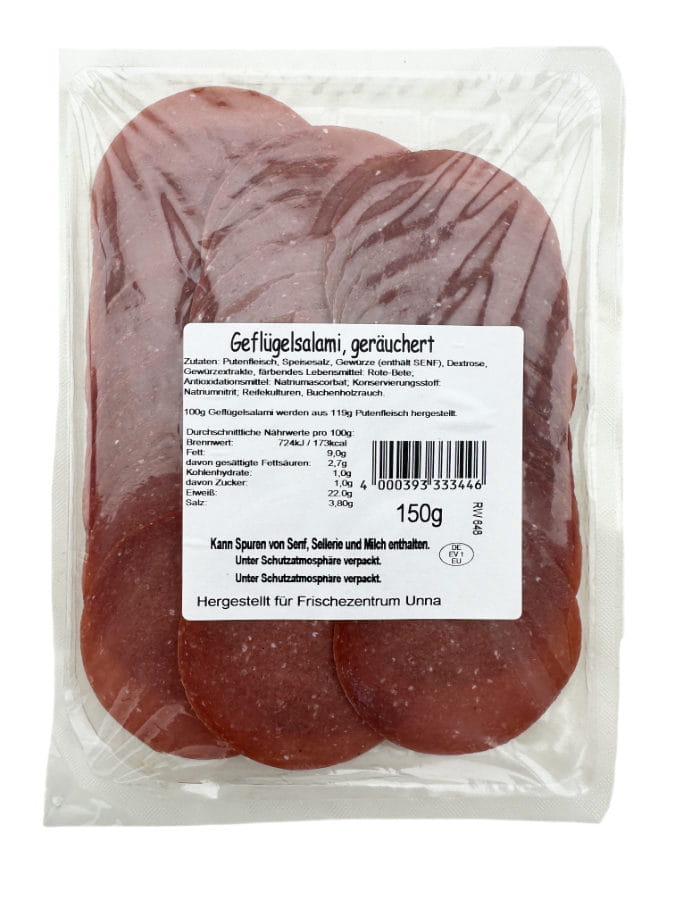 Geflügelsalami Geräuchert In Scheiben 150g