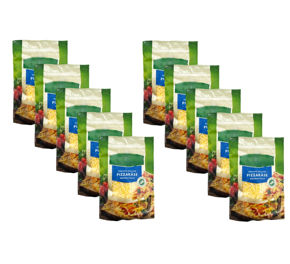 10x Original irischer Pizzakäse gerieben 150g