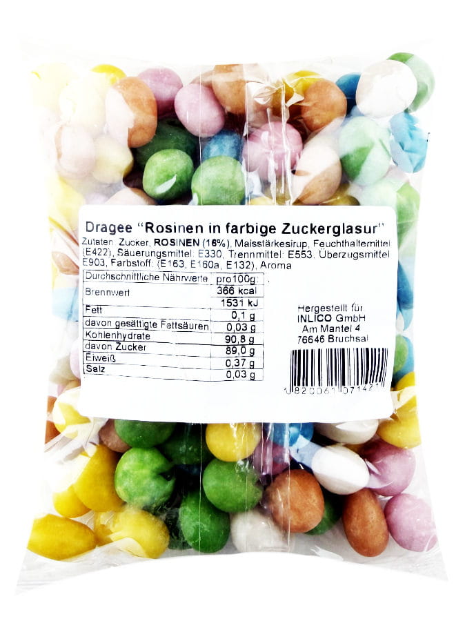 Rosinen Dragees Zuckerglasur 250g