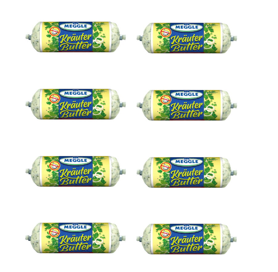 8x Meggle Kräuterbutter ohne Knoblauch 125g