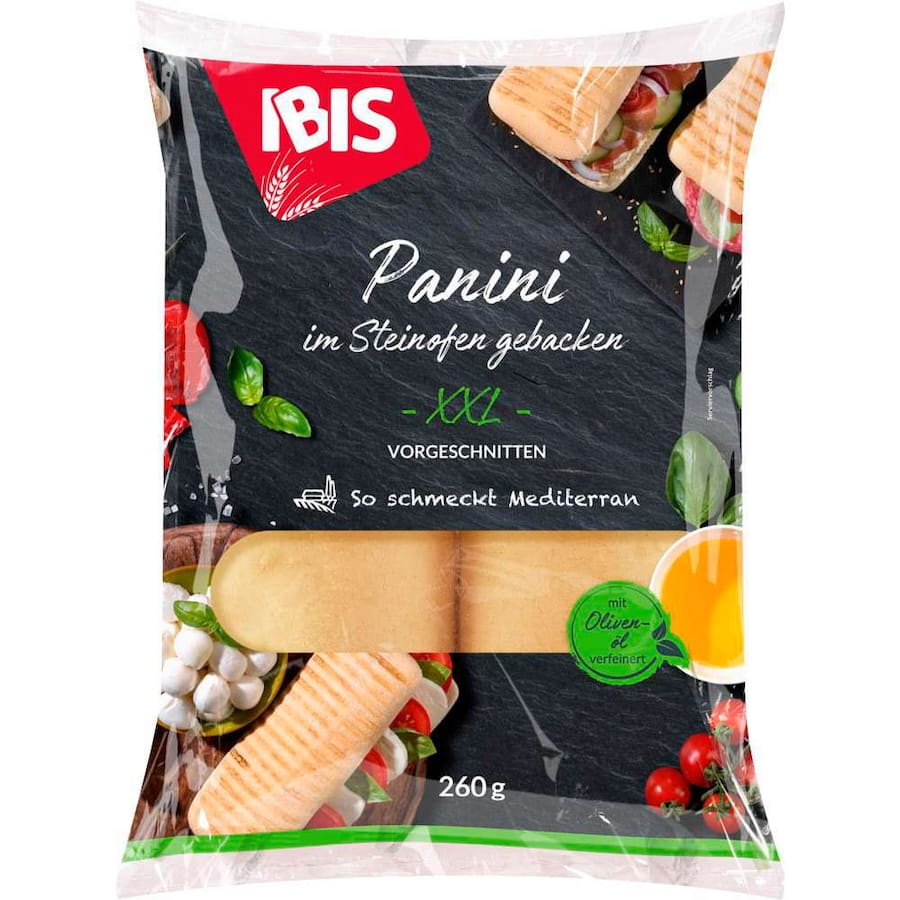 IBIS Steinofen Panini XXL Vorgeschnitten 2er 260g