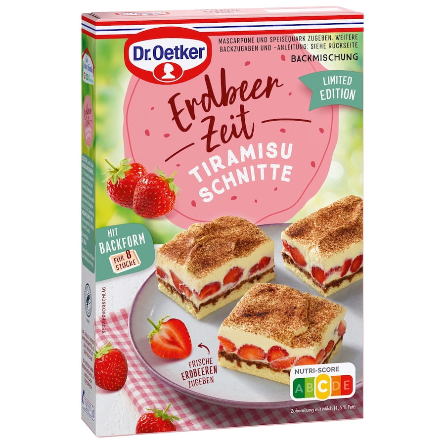 Dr. Oetker® Backmischung Erdbeerzeit Tiramisu Schnitte 200g
